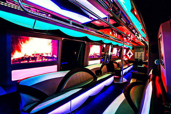 Luxury party bus in Charleston